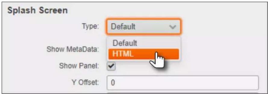 Splash Screen Type: Default Default Show MetaData: HTML Show Panel: Y Offset: 0