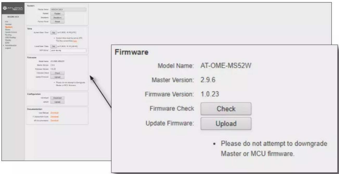AT-LONEA MS52W 34.4 File General Systems Basis Sample Series Reading USB Reading Clarity ISO A Administration Legend System Driver Name: MS52W 34.4 Default Default Default Default Default Time System Date / Time: Jul 1, 2012, 16:10 [UTC] • System time read by set as UTC. Find the current time data Local Date / Time: Jul 1, 2012, 16:10 [80:00] MIP/NAV: post-up.org Firmware Model Name: AT-OME-MS52W Master Version: 2.9.6 Firmware Version: 10.2 Update Check: Check Update Firmware: Update Configuration Default: Download Option: Update Documentation User Wizard: Download IT Department Guide: Download API Documentation: Download Firmware Model Name: AT-OME-MS52W Master Version: 2.9.6 Firmware Version: 1.0.23 Firmware Check: Check Update Firmware: Upload • Please do not attempt to downgrade Master or MCU firmware. Firmware Model Name: AT-OME-MS52W Master Version: 2.9.6 Firmware Version: 1.0.23 Firmware Check: Check Update Firmware: Upload • Please do not attempt to downgrade Master or MCU firmware.