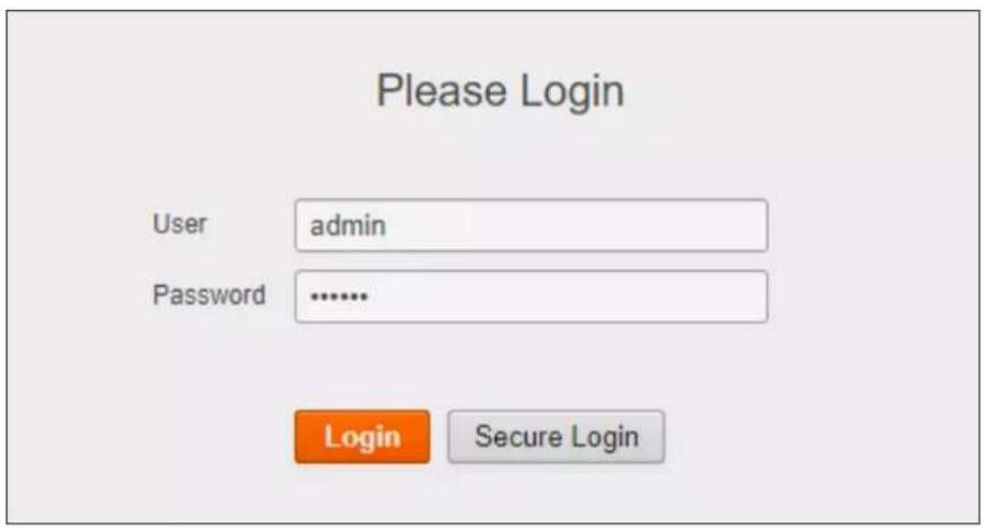 Please Login User admin Password .......... Login Secure Login