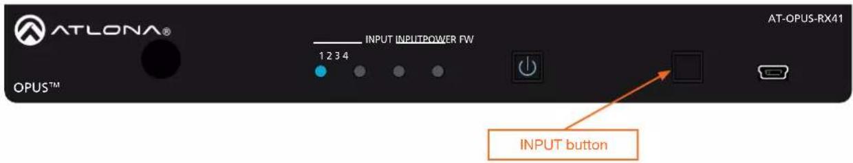 ATLONA® INPUT INPLITPOWER FW 1 2 3 4 OPUS™ INPUT button AT-OPUS-RX41
