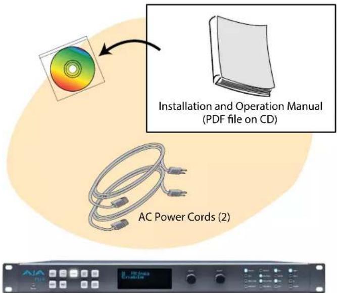 Installation and Operation Manual (PDF file on CD) AC Power Cords (2)