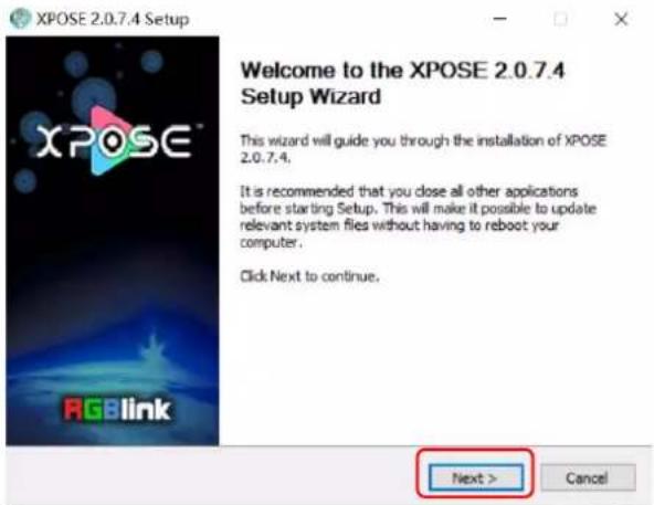 XPOSE 2.0.7.4 Setup Welcome to the XPOSE 2.0.7.4 Setup Wizard This wizard will guide you through the installation of XPOSE 2.0.7.4. It is recommended that you close all other applications before starting Setup. This will make it possible to update relevant system files without having to reboot your computer. Click Next to continue. Next > Cancel