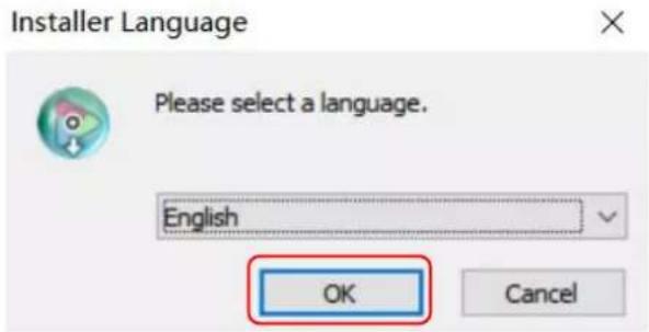 Installer Language Please select a language. English OK Cancel