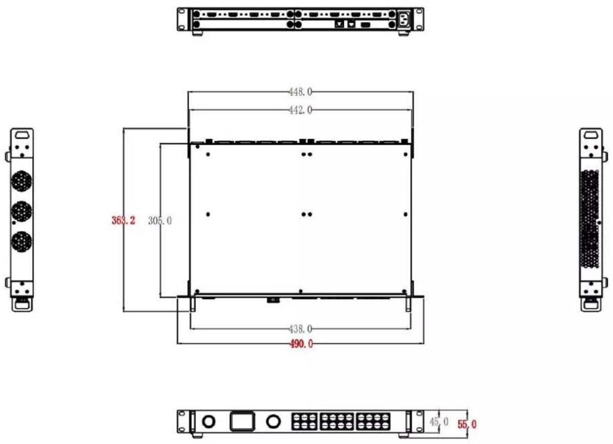 RGBlink Q16pro Gen2 1U - Dimension - 1