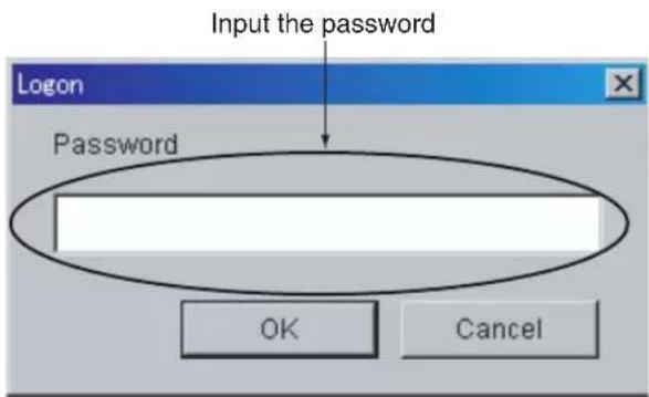 Input the password Logon Password OK Cancel