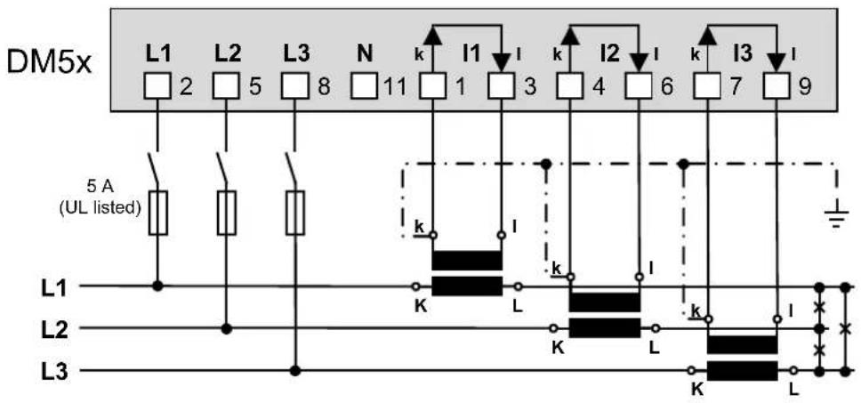 Camille Bauer SINEAX DM5F - Dreileiter-Drehstromnetz, ungleichbelastet - 2