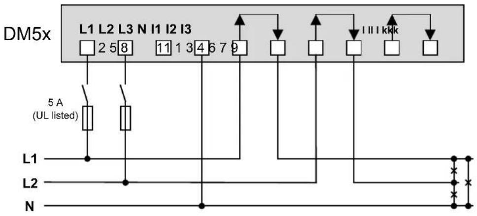 Camille Bauer SINEAX DM5F - Split-phase ("Zweiphasennetz"), ungleichbelastet - 1