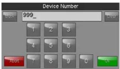 Device Number Book 999_ Color 1 2 3 4 5 6 7 8 9 0 Abort OK