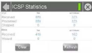 ICSP Statistics ICSP Received 853 Processed 853 Dropped 0 Bins Received 418 Missed 0 Clear Used Numbers 323 323 0 Used Numbers 162 0 Refresh