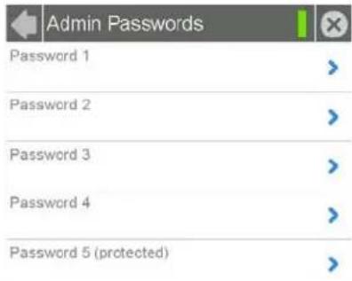 Admin Passwords Password 1 Password 2 Password 3 Password 4 Password 5 (protected)