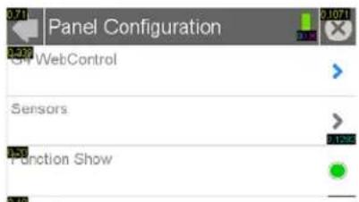 Panel Configuration 3.27 WebControl Sensors 1.54 Function Show