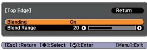 [Top Edge] Return Blending On Blend Range 20 [Esc] :Return [◆]:Select [●]:Enter [Menu]:Exit