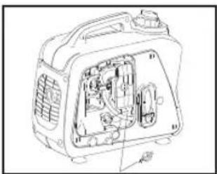 Technical line drawing of an open electrical device with internal components (no text or labels)