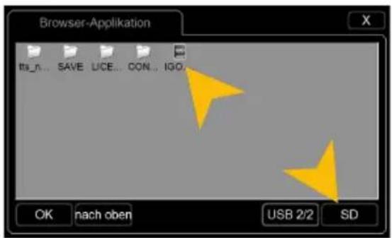 Browser-Application Its_n... SAVE LICE CON IGO OK nach oben USB 2/2 SD