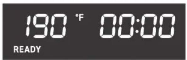 190 °F 00:00 READY