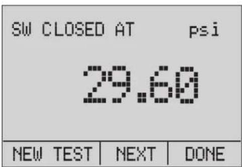 SW CLOSED AT psi 29.60 NEW TEST NEXT DONE