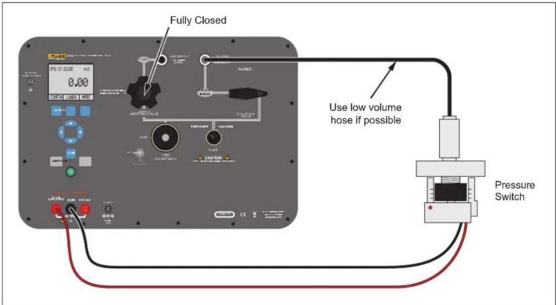 Fully Closed Use low volume hose if possible Pressure Switch