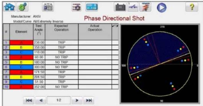 Megger SMRT43D - Schaltfläche „Phase Directional Shot“ (Aufnahme Phasenrichtung) - 1