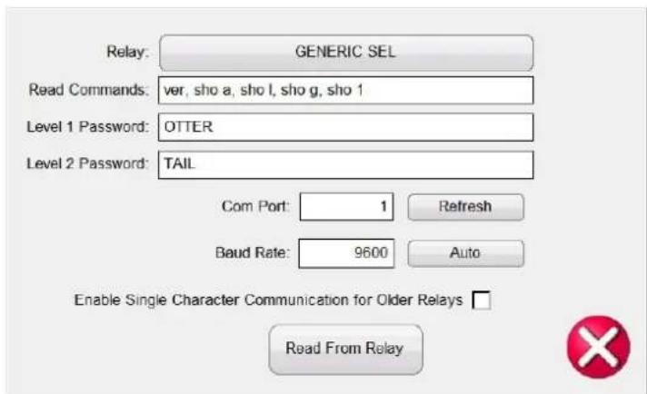 Megger SMRT43D - „Read from SEL Relay:“ (Aus SEL-Relais lesen): - 1