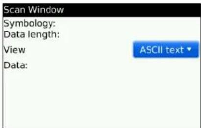 Scan Window Symbology: Data length: View ASCII text ▼ Data: