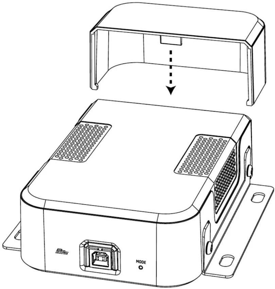 BSS Audio Soundweb London BLU-USB - To attach the Cable Cover: - 1