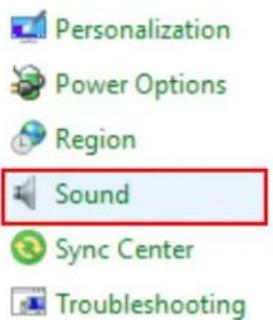 Personalization Power Options Region Sound Sync Center Troubleshooting
