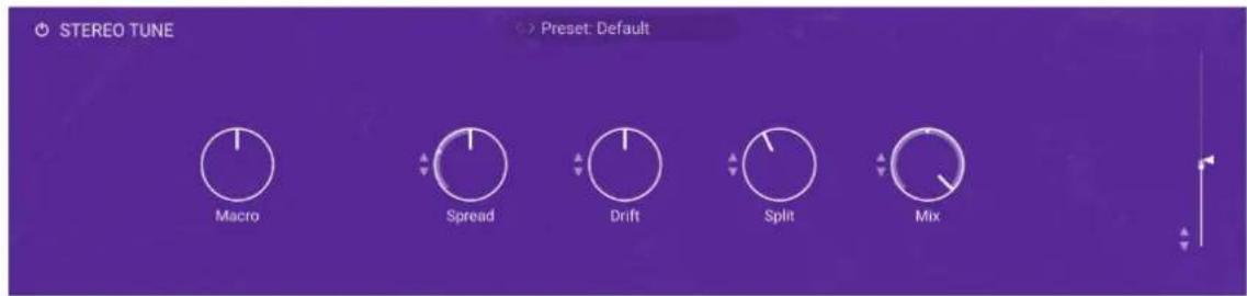 STEREO TUNE Preset: Default Macro Spread Drift Split Mix