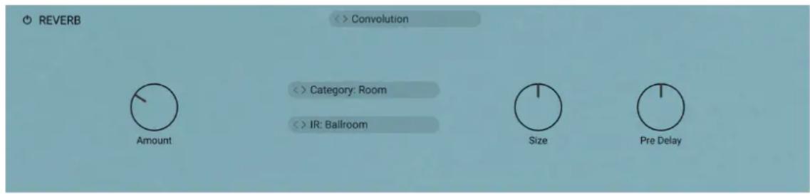 REVERB << Convolution << Category: Room << IR: Ballroom Amount Size Pre Delay