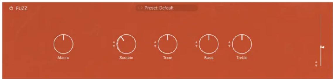 FUZZ Preset: Default Macro Sustain Tone Bass Treble