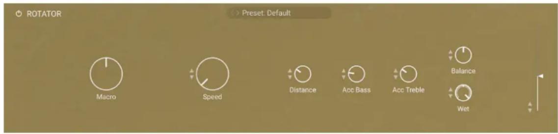 ROTATOR Preset: Default Macro Speed Distance Acc Bass Acc Treble Balance Wet