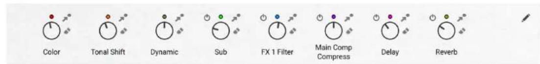 Color Tonal Shift Dynamic Sub FX 1 Filter Main Comp Compress Delay Reverb
