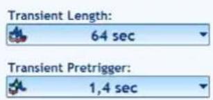 Transient Length: 64 sec Transient Pretrigger: 1,4 sec