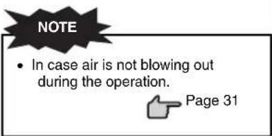 NOTE • In case air is not blowing out during the operation. Page 31