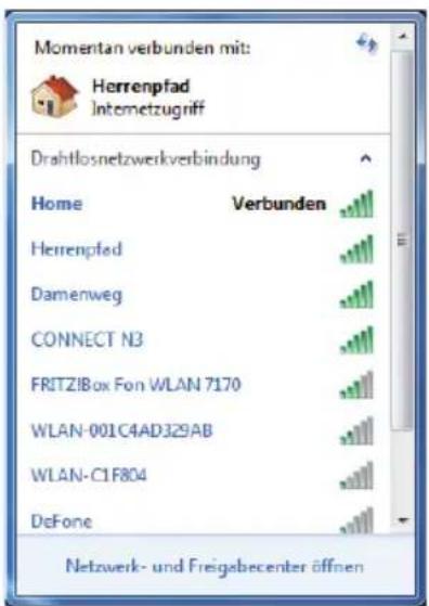 Momentan verbunden mit: Herrenpfad Internetzugriff Drahtlosnetzwerkverbindung Home Verbunden Herrenpfad Damenweg CONNECT N3 FRITZ!Box Fon WLAN 7170 WLAN-001C4AD329AB WLAN-C1F804 DeFone Netzwerk- und Freigesbecenter öffnen
