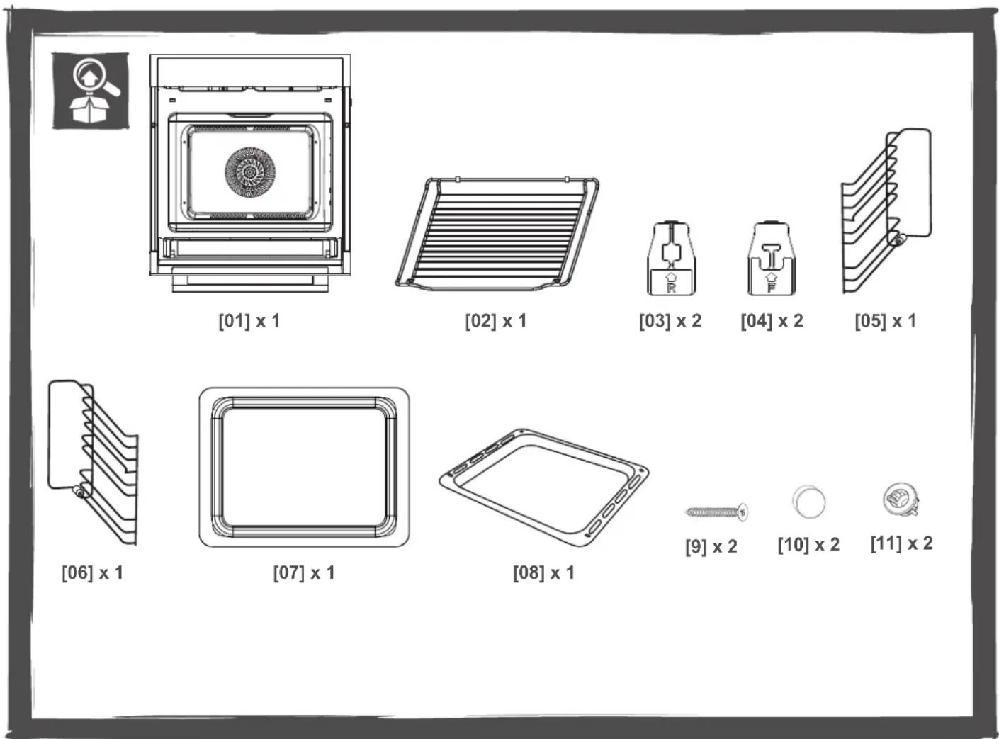 [01] x 1 [02] x 1 [03] x 2 [04] x 2 [05] x 1 [06] x 1 [07] x 1 [08] x 1 [9] x 2 [10] x 2 [11] x 2