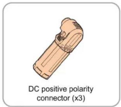 DC positive polarity connector (x3)