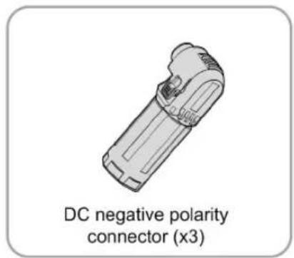 DC negative polarity connector (x3)