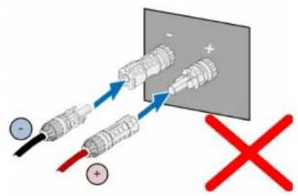 Diagram illustrating a battery connection with polarity indicators and a red 'X' symbol, likely indicating a resistance or failure condition.