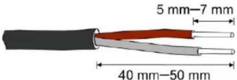 5 mm-7 mm 40 mm-50 mm