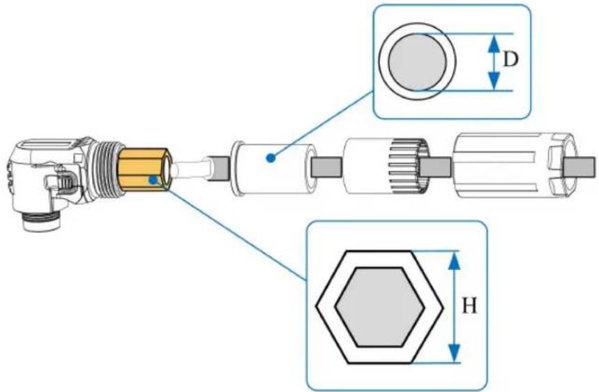 Technical diagram of a mechanical assembly with labeled components and dimensional annotations