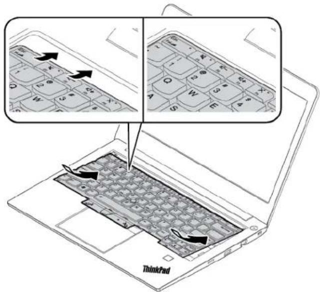 LENOVO ThinkPad E485 - Installing the keyboard - 2