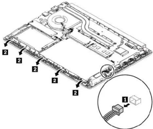 LENOVO ThinkPad E485 - Replacing the speaker assembly - 1