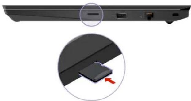 LENOVO ThinkPad E485 - Replacing the microSD card - 2