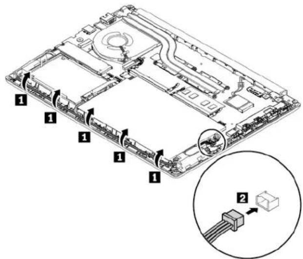 LENOVO ThinkPad E485 - Replacing the speaker assembly - 4