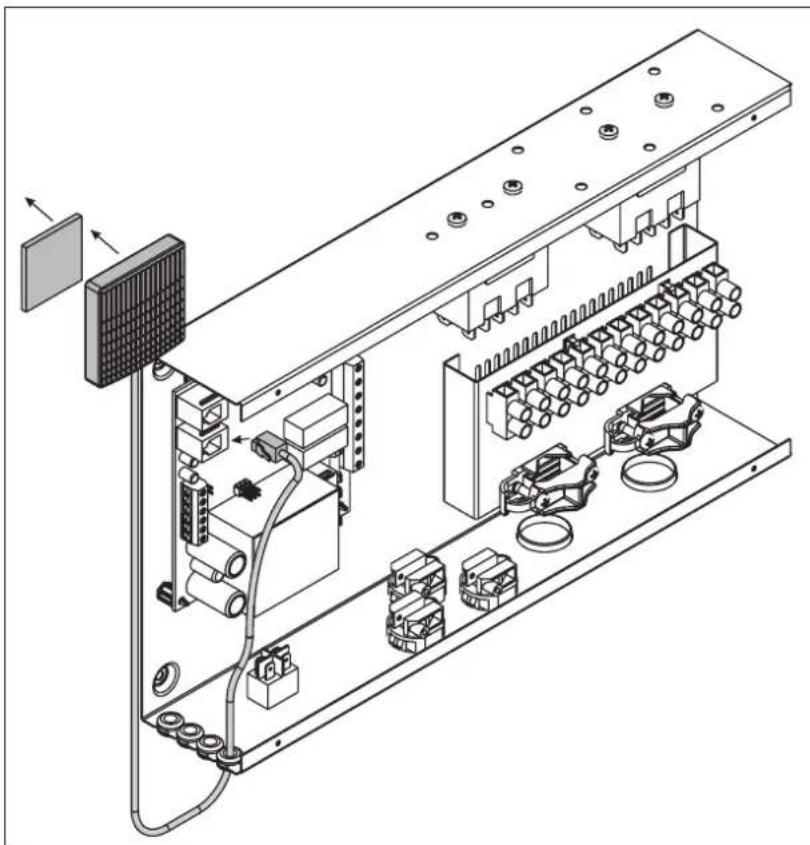 HARVIA Fenix SACF100 - Installera temperatur- och fuktsensorerna Väggmonterade bastuaggregat och Combi-aggregat (se figur 12): - 1