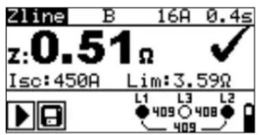 Metrel EurotestPV MI 3108 - Prüfparameter für die Leitungsimpedanzmessung - 2