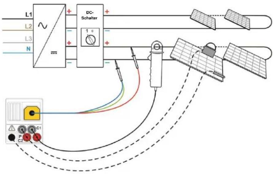 Metrel EurotestPV Lite MI 3109 - Anschluss bei der PV-Modulprüfung - 1