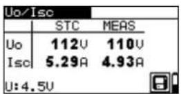 Metrel EurotestPV Lite MI 3109 - Vorgang bei der Uoc/Isc-Messung - 1