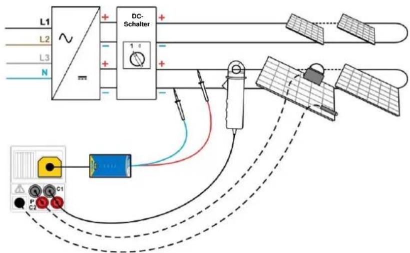 Metrel EurotestPV Lite MI 3109 - Anschluss bei der PV-Modulprüfung - 2