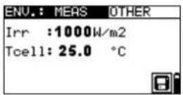 Metrel EurotestPV Lite MI 3109 - Vorgang beim Messen der Umgebungsparameter - 1